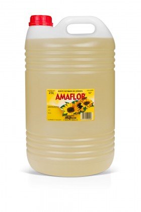 Aceite de girasol en garrafa